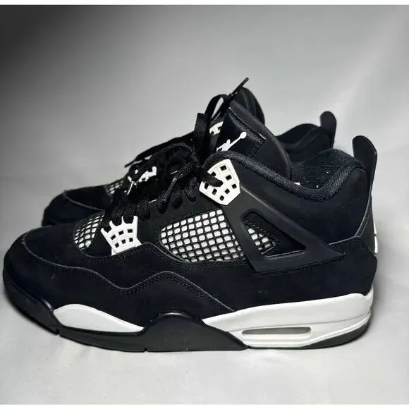 Size 10 - Nike Air Jordan 4 Retro White Thunder Men's Shoes
